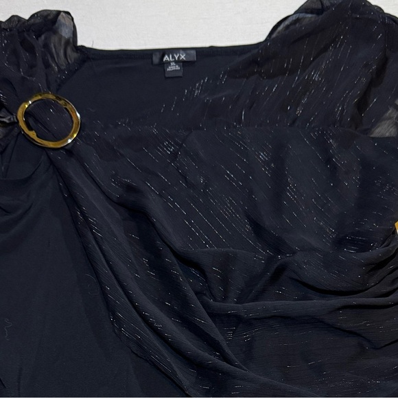 Alyx Black Sheer Top with Gold Accent - Picture 4 of 5